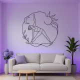 Triangle Pose Line Metal Wall Art | Yoga and Meditation Wall Decor