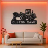 Personalized Wheel Loader Dumping Material Metal Wall Art