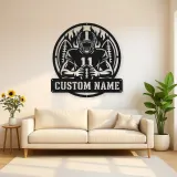 Personalized Number 11 Football Player Double Ball Metal Wall Art