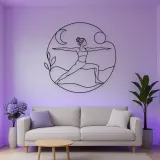 Warrior Two Horizon Metal Wall Art | Yoga and Meditation Wall Decor