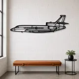 Insegna in metallo silhouette dell'aereo Falcon 7X, Silhouette di aerei in metallo, Decorazione da parete aviatore