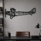 Silhouette en métal d'avion JN-4A, Décoration murale en métal, Décor aéronautique, Décor d'aviation