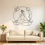Weite Bein Faltung Metallschild | Yoga- und Meditationswanddekoration