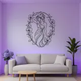 Muse in Flower Frame Metal Wall Art | Botanical Woman Wall Decor