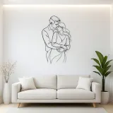 Back Hug Lovers Metal Wall Art | Romantic Couple Decor