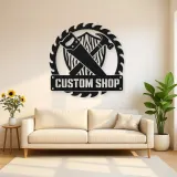 Personalized Woodworker Tools Metal Wall Art with Saw Blade