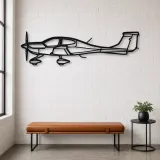 Silhouette d'avion DA40 en métal, Décoration murale aéronautique