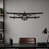 Silhouette d'avion Super Petrel LS Front en métal, Décoration murale en métal, Décor aéronautique, Décor d'aviation