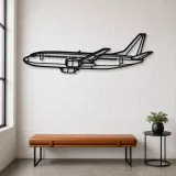 Silhouette d'avion B737-300 Angle en métal, Décoration murale en métal, Décor aéronautique, Cadeau pour aviateur