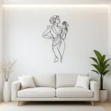 Fashion Muse with Rose Metal Wall Art | Botanical Woman Wall Decor