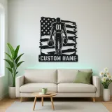 Personalized Number 01 Football Player Flag Metal Wall Art