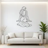 Seated Back Muse Metal Wall Art | Feminine Figure Wall Decor