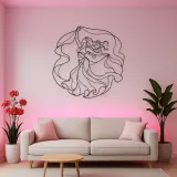 Oriental Dance Veil Metal Wall Art | Dance Silhouette Wall Decor