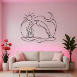 Garland Pose Grounded Metal Wall Art | Yoga and Meditation Wall Decor