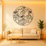 Tribal Dance Circle Metal Wall Art | Dance Silhouette Wall Decor