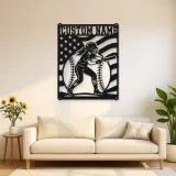 Personalized Female Softball Batter Vertical Flag Metal Wall Art
