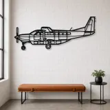 Silhouette en métal d'avion 208 Caravan, décoration murale en métal, décoration aéronautique, cadeau pour pilote