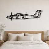 Silhouette en métal d'avion PA-44 Seminole, Décoration murale en métal, Décor aéronautique, Cadeau pour aviateur
