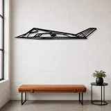Silhouette d'avion F-117 Nighthawk en métal, Décoration murale aéronautique