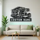 Personalized Car Carrier Semi Truck Metal Wall Art