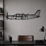 Silhouette en métal d'avion PA32R-301, Décoration murale en métal, Décor aéronautique, Cadeau pour aviateur