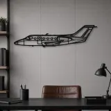 Insegna in metallo silhouette aereo Hawker 400, Silhouette di aerei in metallo, Decorazione murale aviatore