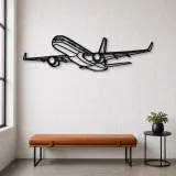 Silhouette d'avion en métal 757-200 Angle, décoration murale en métal, décoration aéronautique, cadeau pour pilote