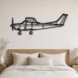 Silhouette d'avion en métal 182H Skylane, Décoration murale en métal, Décor aéronautique, Décorateur aviateur