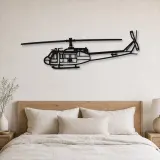 Silhouette en métal du UH-1 Iroquois Huey 1970, Décoration murale en métal, Décor aéronautique, Décorateur aviateur