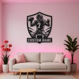 Personalized Number 7 Quarterback Shield Metal Wall Art