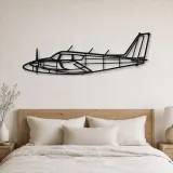 Silhouette d'avion PA-30 Twin Comanche en métal, Décoration murale en métal, Décor aéronautique, Décor d'aviation
