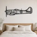 Insegna in metallo silhouette aereo Tempest Mk V, Silhouette aereo in metallo, Decorazione murale aviatore
