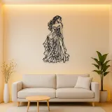 Floral Dress Muse Metal Wall Art | Botanical Woman Wall Decor
