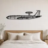 Silhouette en métal d'avion E-3G Sentry, décoration murale en métal, décoration aéronautique, cadeau pour aviateurs