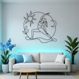 Reverse Warrior Arc Metal Wall Art | Yoga and Meditation Wall Decor