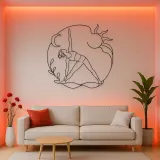 Triangle Pose Line Metal Wall Art | Yoga and Meditation Wall Decor