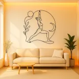 Warrior One Strength Metal Wall Art | Yoga and Meditation Wall Decor