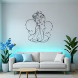 Nose Touch Couple Metal Wall Art | Romantic Couple Decor
