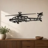 Silhouette de l'hélicoptère AH-64D Apache en métal, Décoration murale, Cadeau d'anniversaire, Silhouette d'avion