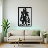 Personalized Number 7 Football Player Back View Metal Wall Art
