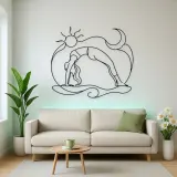 Garland Pose Grounded Metal Wall Art | Yoga and Meditation Wall Decor