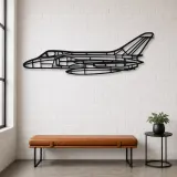 Silhouette d'avion F4D Skyray en métal, Décoration murale en métal, Décor aéronautique, Décor d'aviation