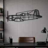 Insegna in metallo silhouette dell'aereo F4U-1A Corsair, Silhouette di aerei in metallo, Decorazione da parete aviatore