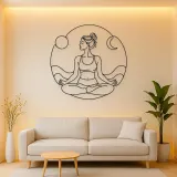 Lotus Pose Meditation Metal Wall Art | Yoga and Meditation Wall Decor