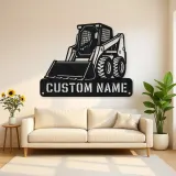 Personalized Skid Steer Loader Front Bucket Metal Wall Art