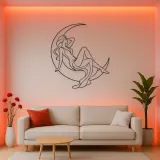 Crescent Reclining Figure Metal Wall Art | Celestial Woman Wall Decor