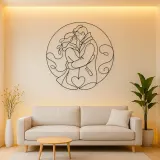 Winter Coat Lovers Metal Wall Art | Romantic Couple Decor