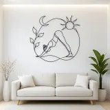 Downward Dog Line Metal Wall Art | Yoga and Meditation Wall Decor
