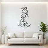 Classic Pinup Silhouette Metal Wall Art | Fashion Figure Wall Decor