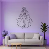 Silk Cape Model Metal Wall Art | Fashion Figure Wall Decor